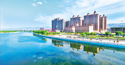 风景如画的繁峙县滨河公园