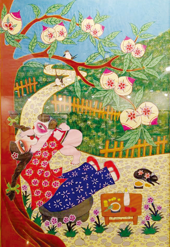 忻州农民画炕围画省图受青睐